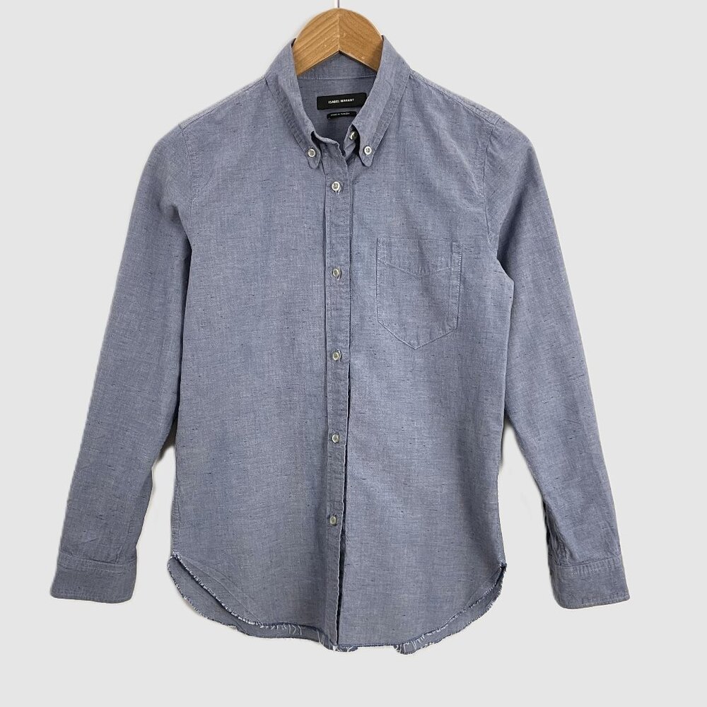 Isabel Marant Speckled Donegal Chambray Button Down Shirt Size 36 (US 4)